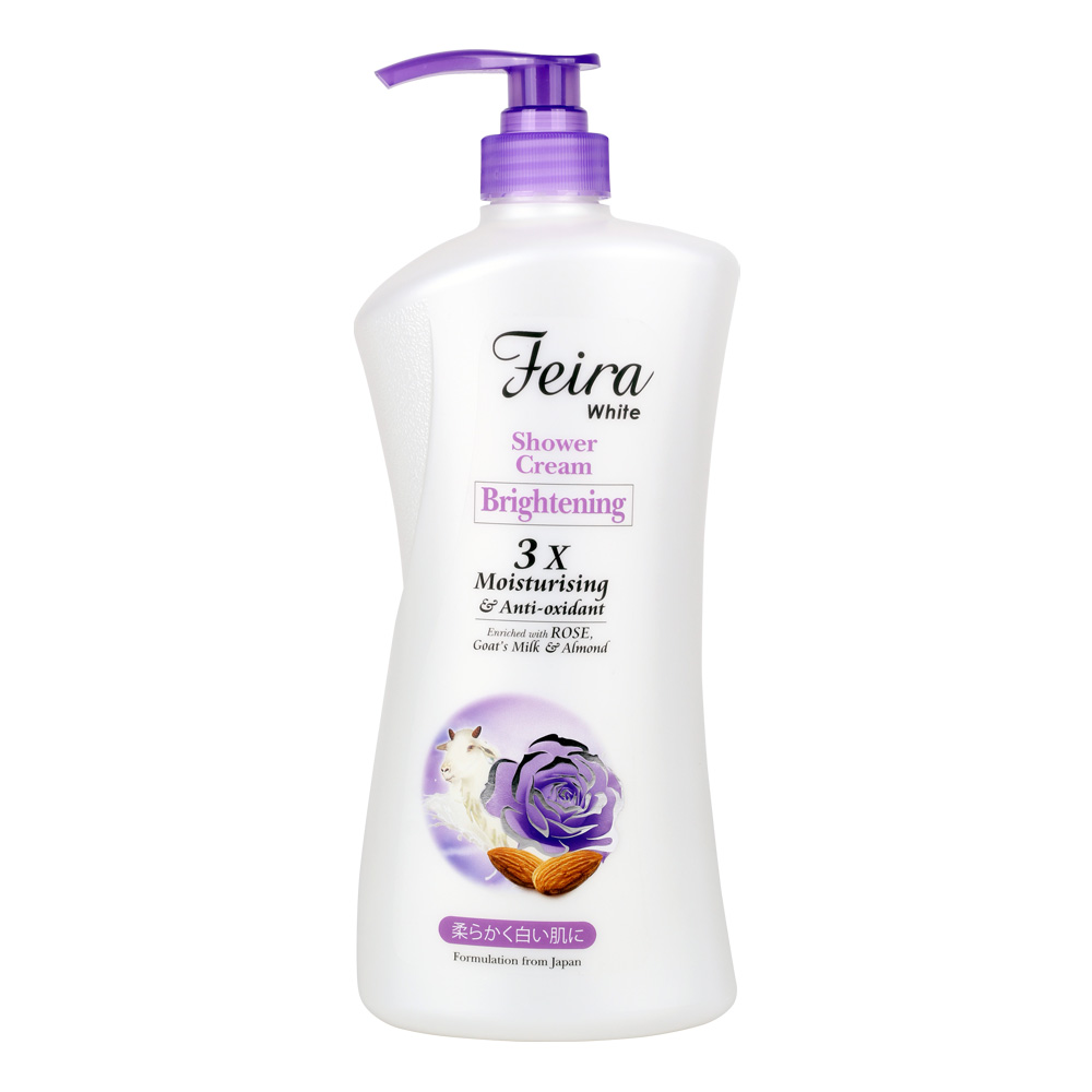 Feira Goats Milk Shower Cream Bottle Rose 1000ml | Gogobli