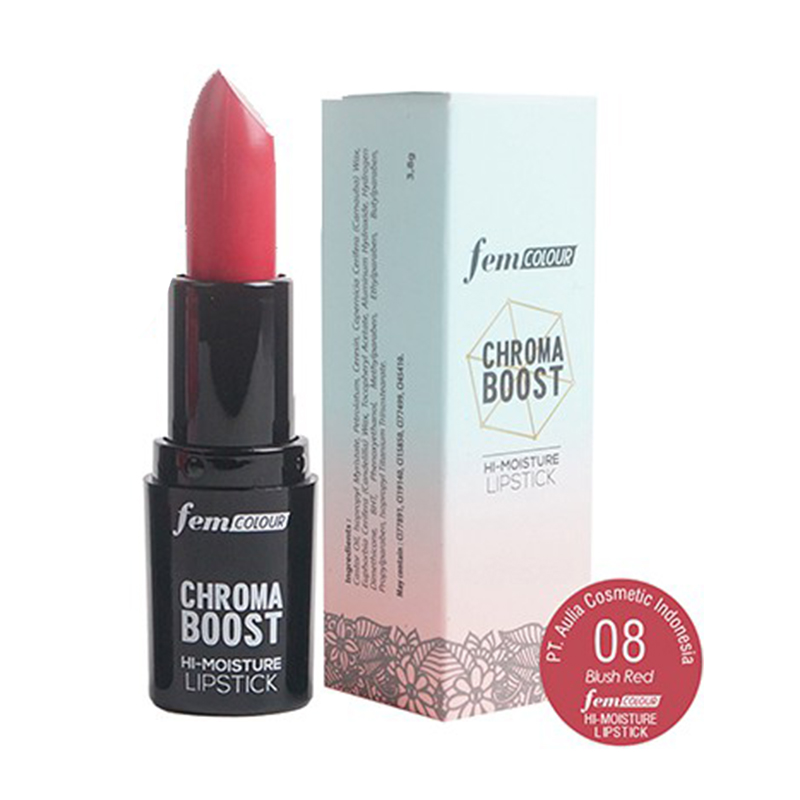 Fem Colour Chroma Boost Hi-Moisture Lipstick 08 Blush Red 3.8gr | Gogobli