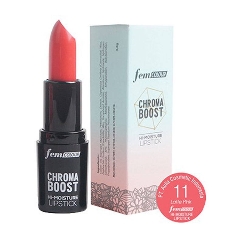 Fem Colour Chroma Boost Hi-Moisture Lipstick 11 Latte Pink 3.8gr | Gogobli