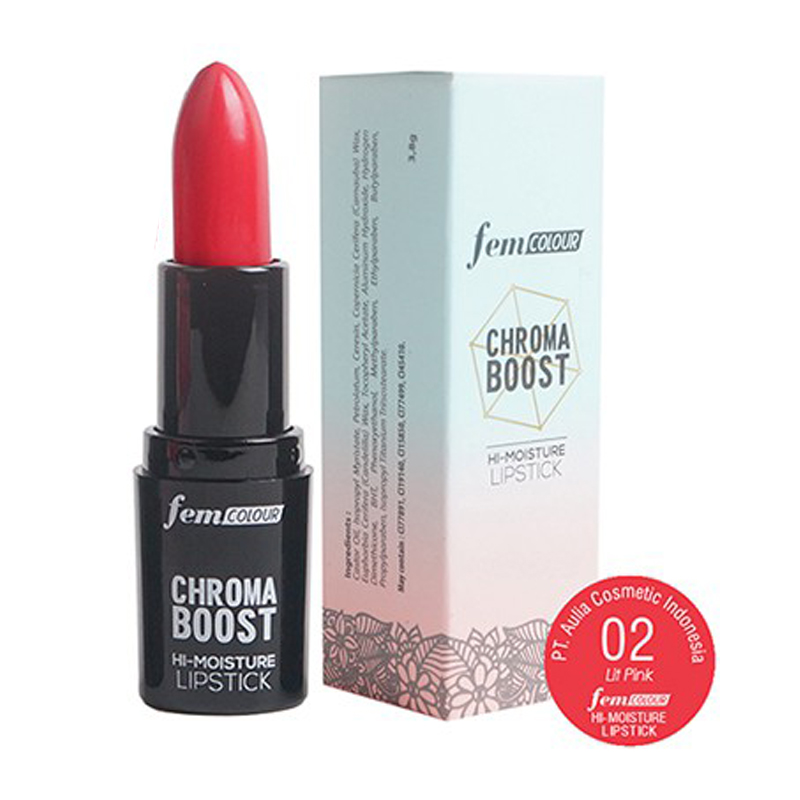 Fem Colour Chroma Boost Hi-Moisture Lipstick 02 Lit Pink 3.8gr | Gogobli