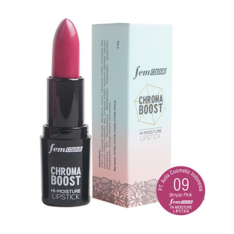Fem Colour Chroma Boost Hi-Moisture Lipstick 09 Simply Pink 3.8gr | Gogobli