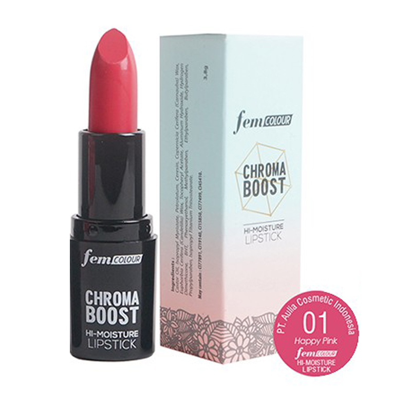 Fem Colour Chroma Boost Hi-Moisture Lipstick 01 Happy Pink 3.8gr | Gogobli