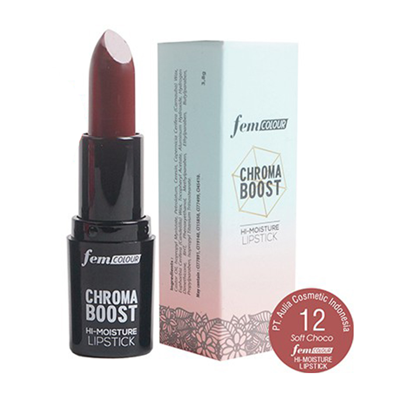 Fem Colour Chroma Boost Hi-Moisture Lipstick 12 Soft Choco 3.8gr | Gogobli