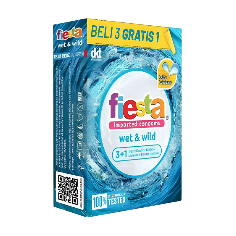 Fiesta Kondom Wet & Wild (3+1) | Gogobli