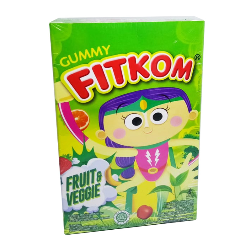 Fitkom Gummy Fruit And Veggie Box (4 Sachet @12gr) | Gogobli