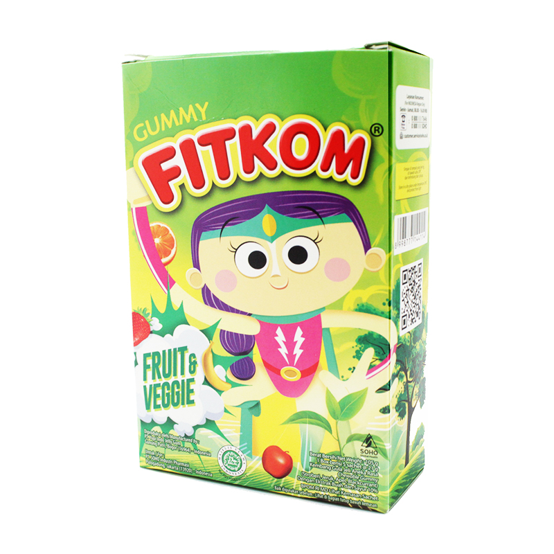 Fitkom Gummy Fruit And Veggie (5 Sachet @21gr) | Gogobli