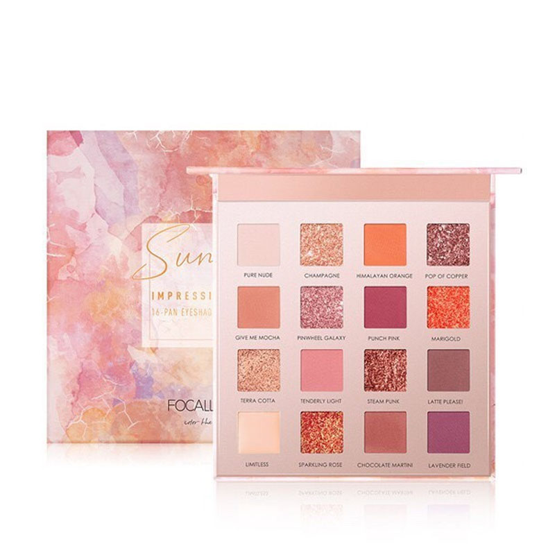 Focallure 16 Pan Eyeshadow Palette Sunrise Impressionism FA88 | Gogobli