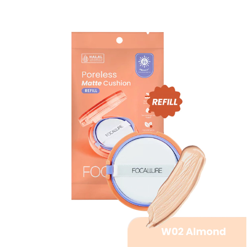 Focallure Refill Poreless Matte Cushion W02 Almond | Gogobli