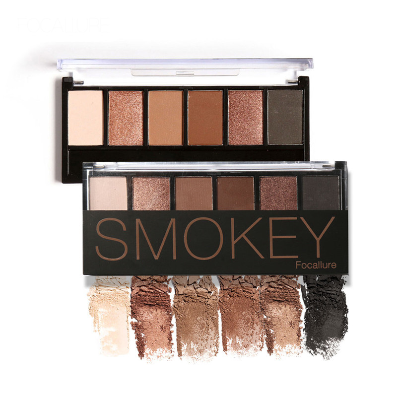 Focallure 6 Colors Glamorous Smokey Eyeshadow Palette FA06-03 8gr | Gogobli