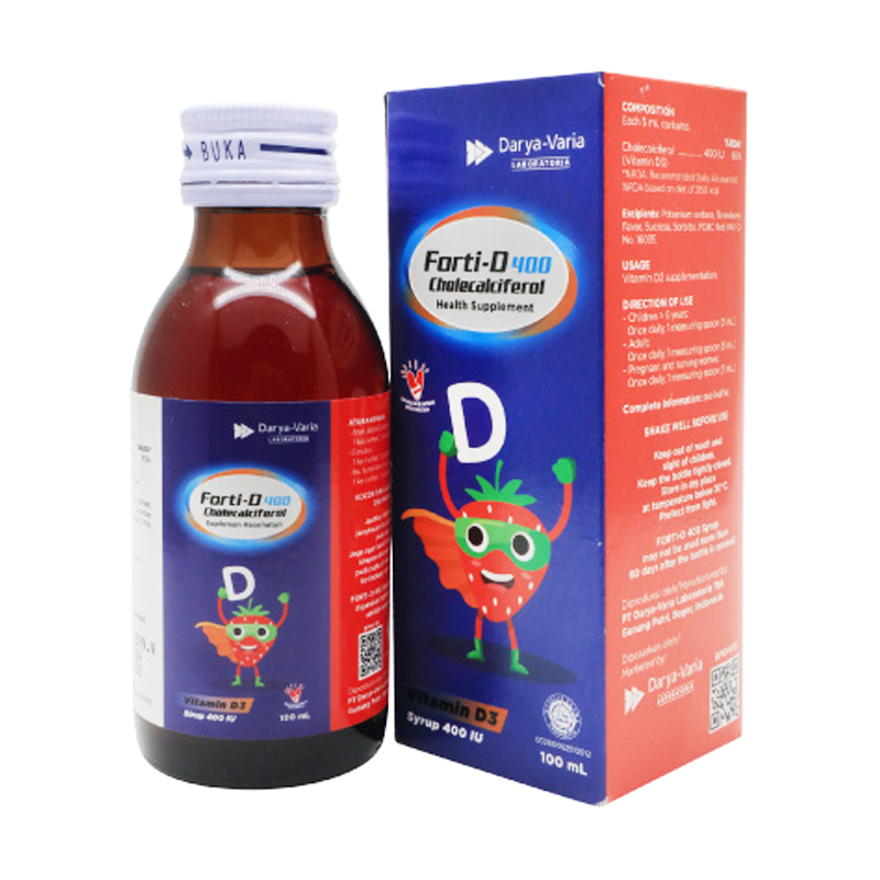 Forti-D 400 IU Vitamin D3 Sirup Anak 100ml | Gogobli