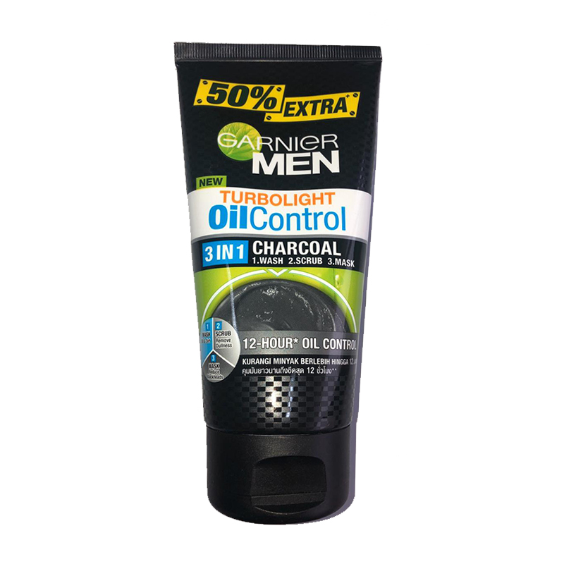 Garnier Men Turbo Light Oil Control 3in1 Charcoal 150ml | Gogobli