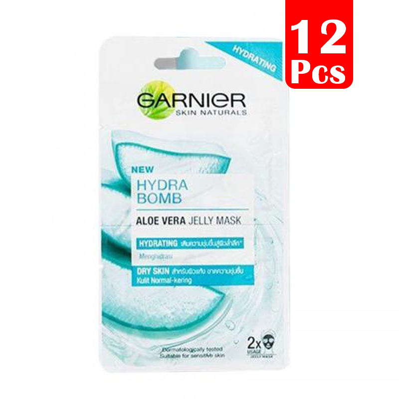 Garnier Hydrabomb Aloe Vera Jelly Mask 2x6ml (PAKET ISI 12pcs) | Gogobli