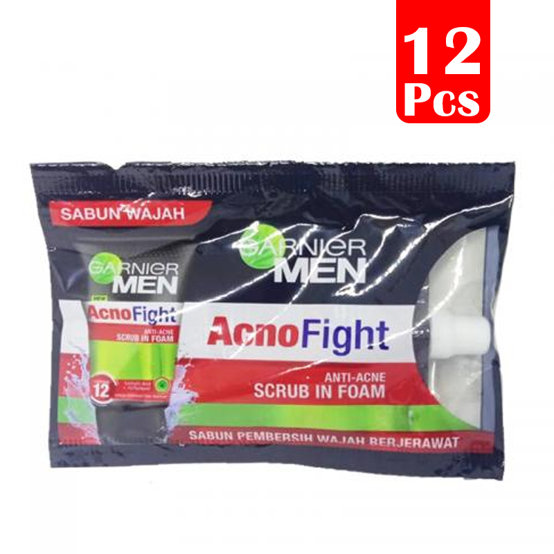 Garnier Men Turbo Light Oil Men Acno Fight Foam Spout Sachet 10ml (PAKET ISI 12pcs) | Gogobli