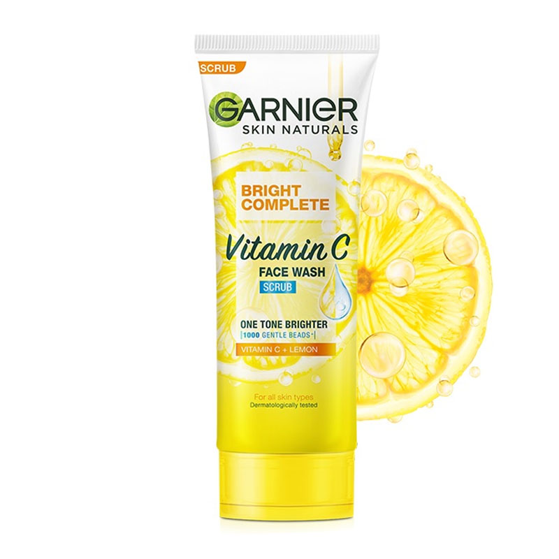 Jual Garnier Bright Complete Vitamin C Face Wash Scrub 100ml HBHoz