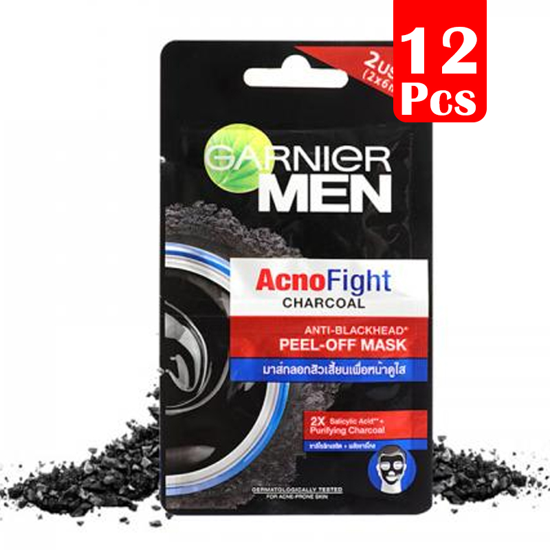 Garnier Men Acno Fight Peel Off Mask Charcoal 2x6ml (PAKET ISI 12pcs) | Gogobli