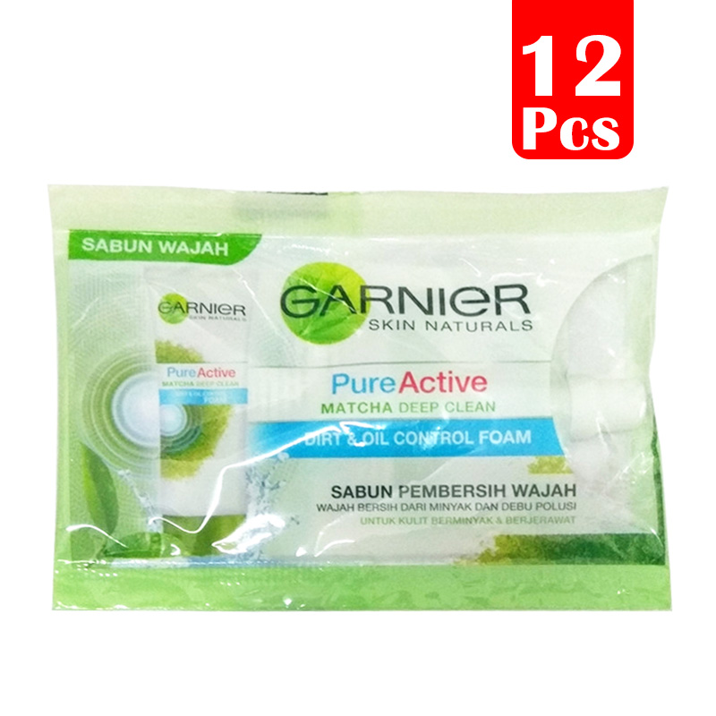 Garnier Pure Active Matcha Deep Clean Foam 9ml (PAKET ISI 12 Pcs) | Gogobli