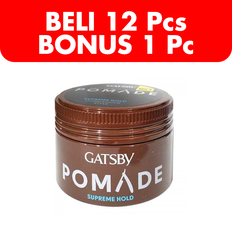 Gatsby Styling Pomade Supreme Hold (Water Based) 30gr (BELI 12pcs Bonus 1pc) | Gogobli