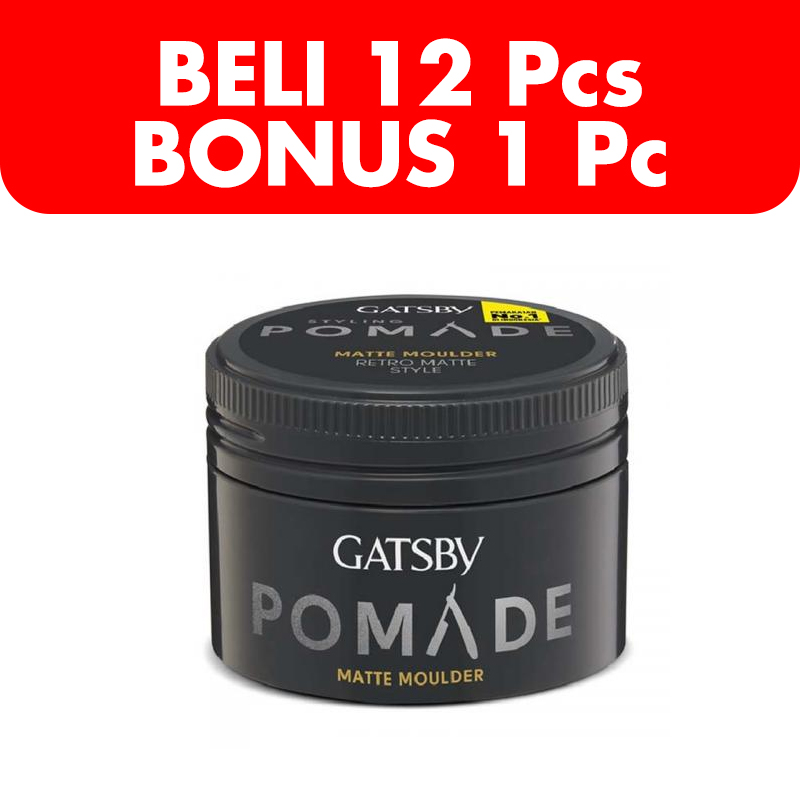 Gatsby Styling Pomade Matte Moulder 75gr (BELI 12pcs Bonus 1pc) | Gogobli
