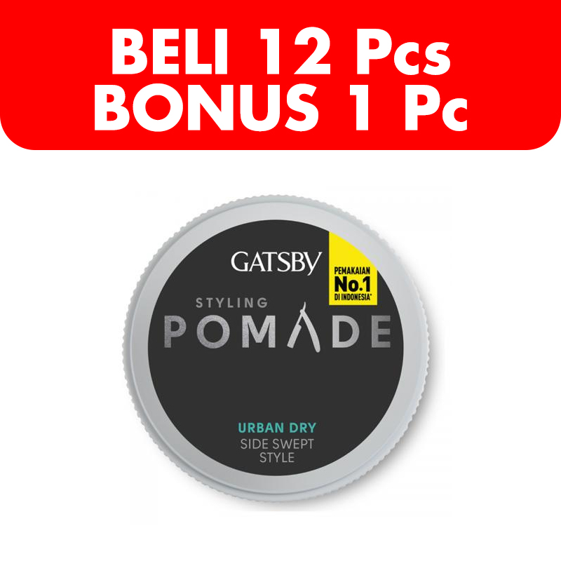 Gatsby Styling Pomade Urban Dry 30gr (BELI 12pcs Bonus 1pc) | Gogobli