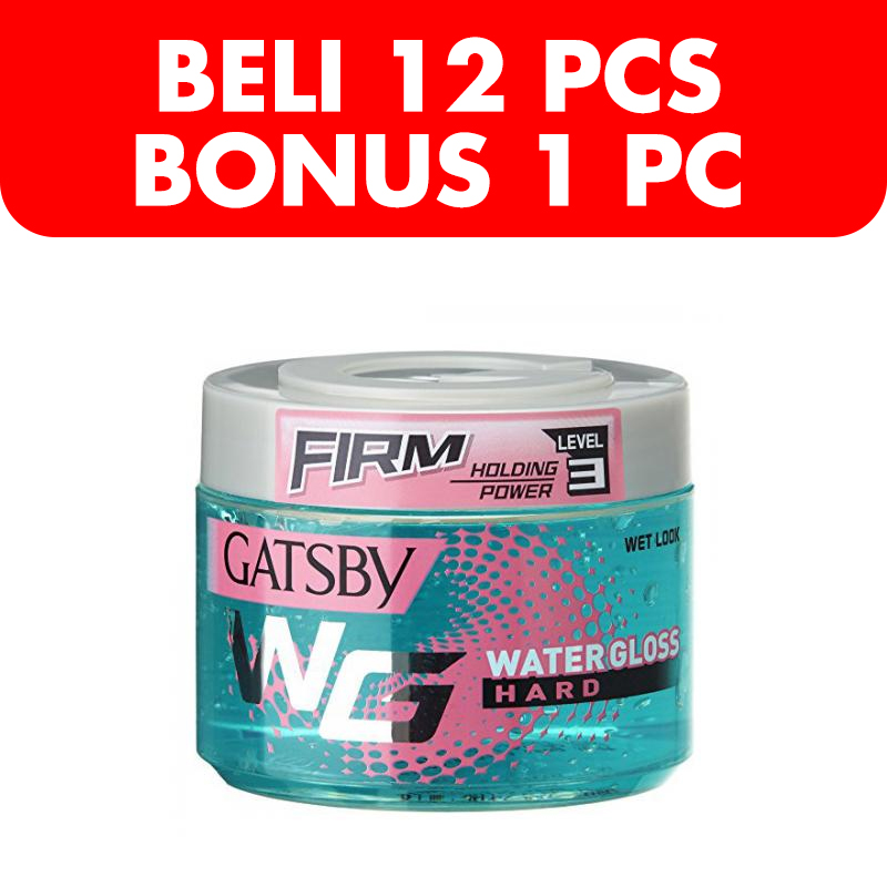Gatsby Water Gloss Hard 150gr (BELI 12pcs BONUS 1pc) | Gogobli