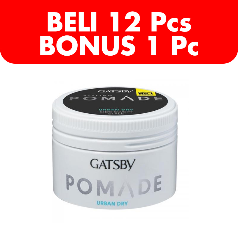 Gatsby Styling Pomade Urban Dry 75gr (BELI 12pcs Bonus 1pc) | Gogobli
