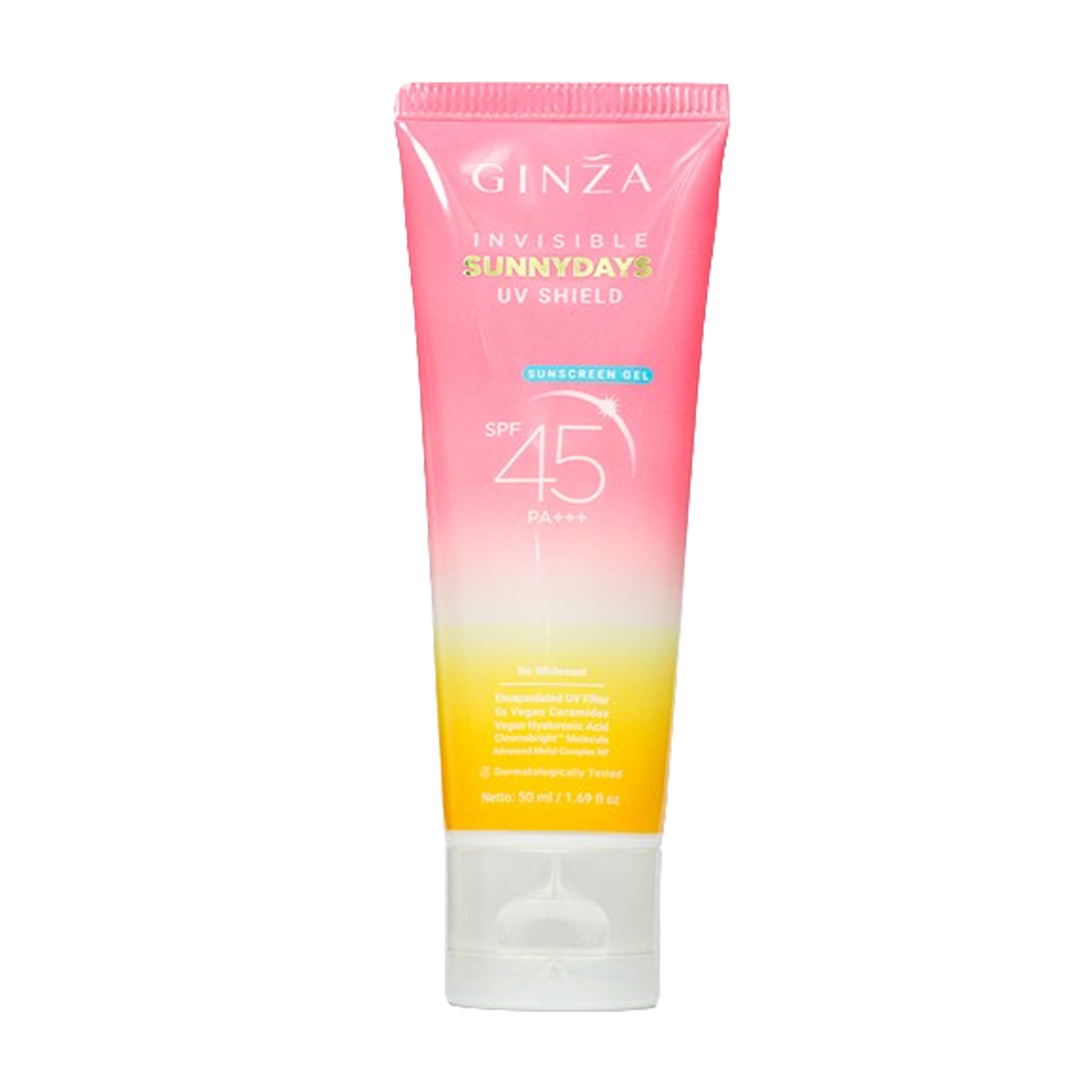 Ginza Invisible SunnyDays UV Shield Sunscreen Gel SPF 45 PA+++ 50ml | Gogobli