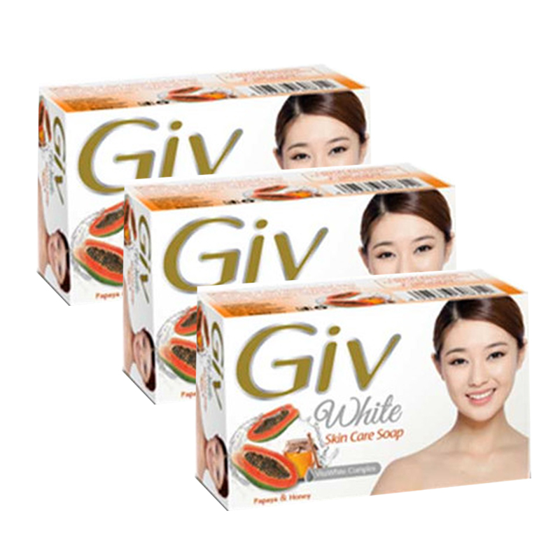 GIV White Skin Care Soap Papaya And Honey 76gr (3 Pcs) | Gogobli