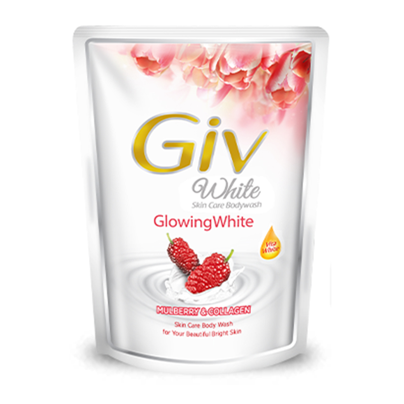 GIV White Bodywash Glowing White Mulberry And Collagen Pouch 450ml | Gogobli