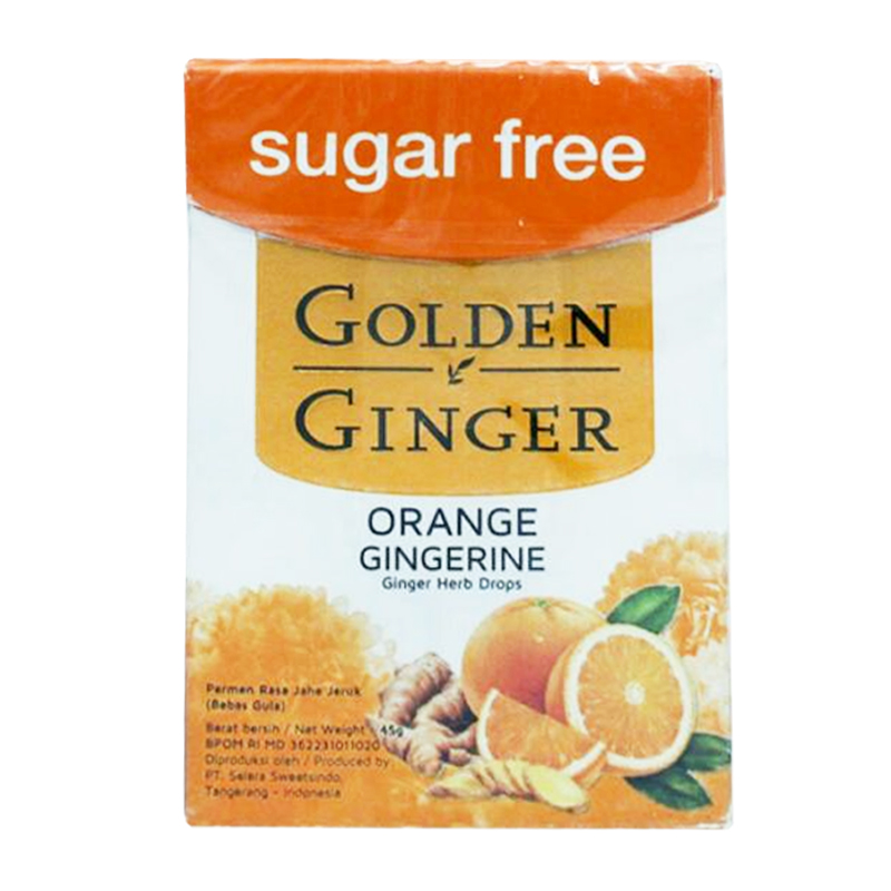 Golden Ginger Flip Top Sugar Free Orange Gingerin 45gr | Gogobli
