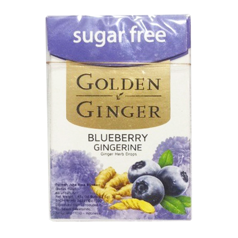 Golden Ginger Flip Top Sugar Free Blueberry Gingerin 45gr | Gogobli