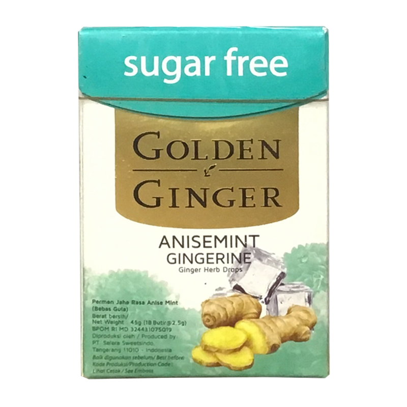 Golden Ginger Flip Top Sugar Free Anisemint Gingerin 45gr | Gogobli