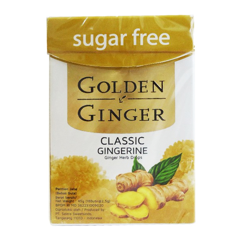 Golden Ginger Flip Top Sugar Free Classic Gingerin 45gr | Gogobli