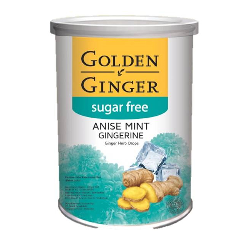Golden Ginger Can Sugar Free Ginger Herb Drops Anisemint 100gr | Gogobli