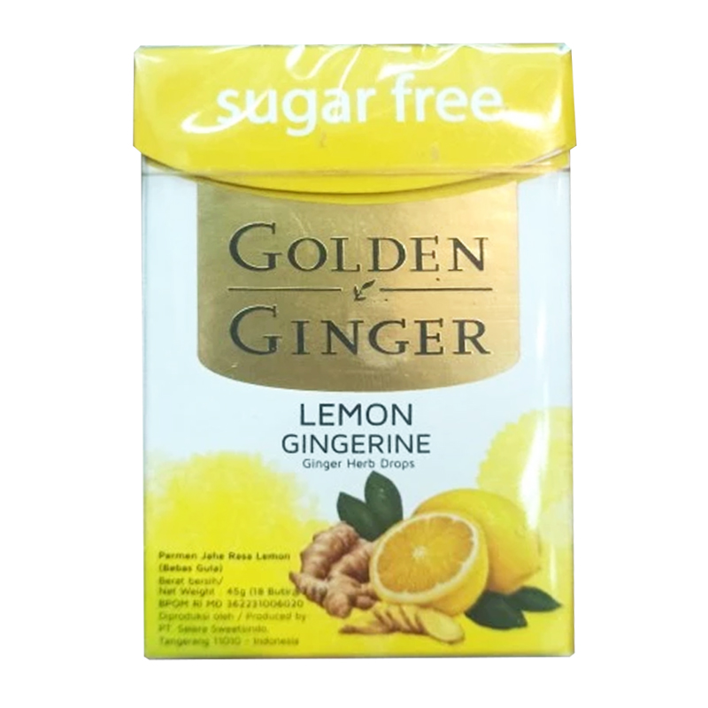 Golden Ginger Flip Top Sugar Free Lemon Gingerin 45gr | Gogobli