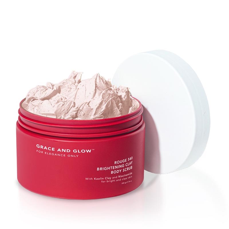 Grace And Glow Rouge 540 Brightening Clay Body Scrub 220gr | Gogobli