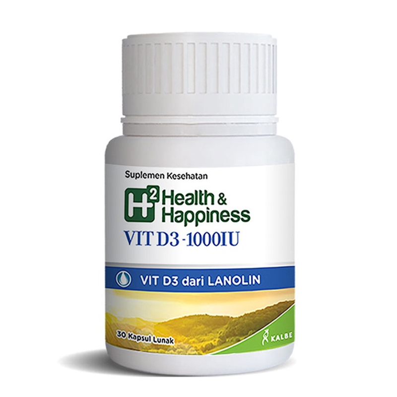 H2 Health & Happiness Vit D3-1000IU 30 Kapsul Lunak | Gogobli