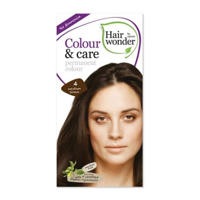 Hair Wonder Colour & Care Permanent Colour 4 Medium Brown 100ml | Gogobli
