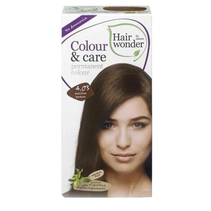 Hair Wonder Colour & Care Permanent Colour 4.03 Medium Mocha Brown 100ml | Gogobli