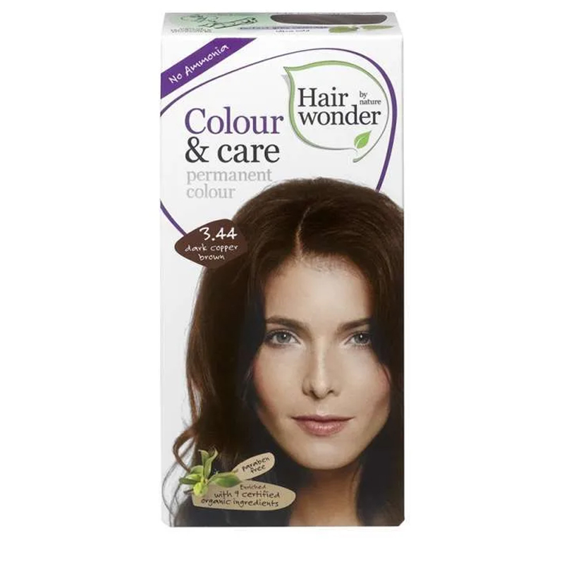 Hair Wonder Colour & Care Permanent Colour 3.44 Dark Copper Brown 100ml | Gogobli