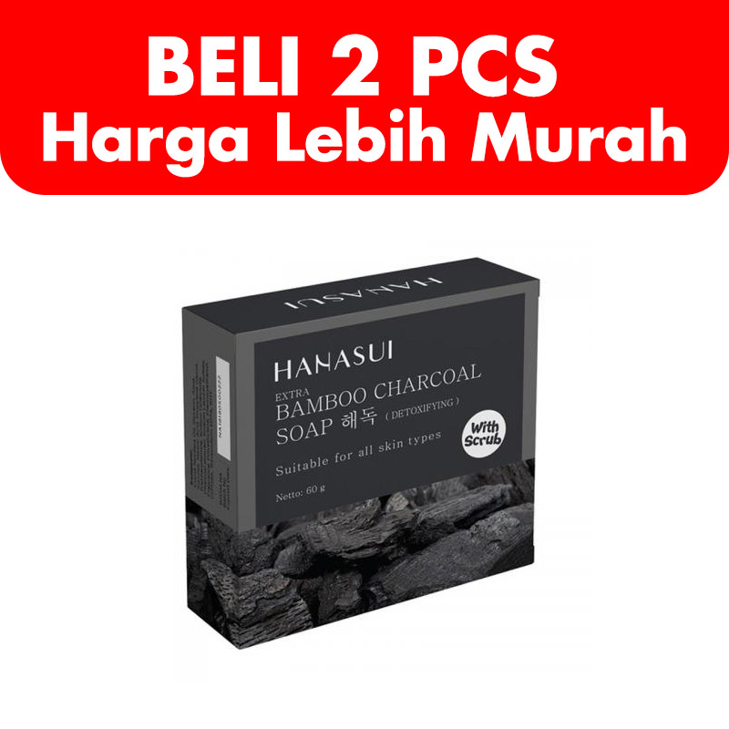 Hanasui Extra Bamboo Charcoal Soap With Scrub 60gr (Beli 2 Lebih Murah) | Gogobli