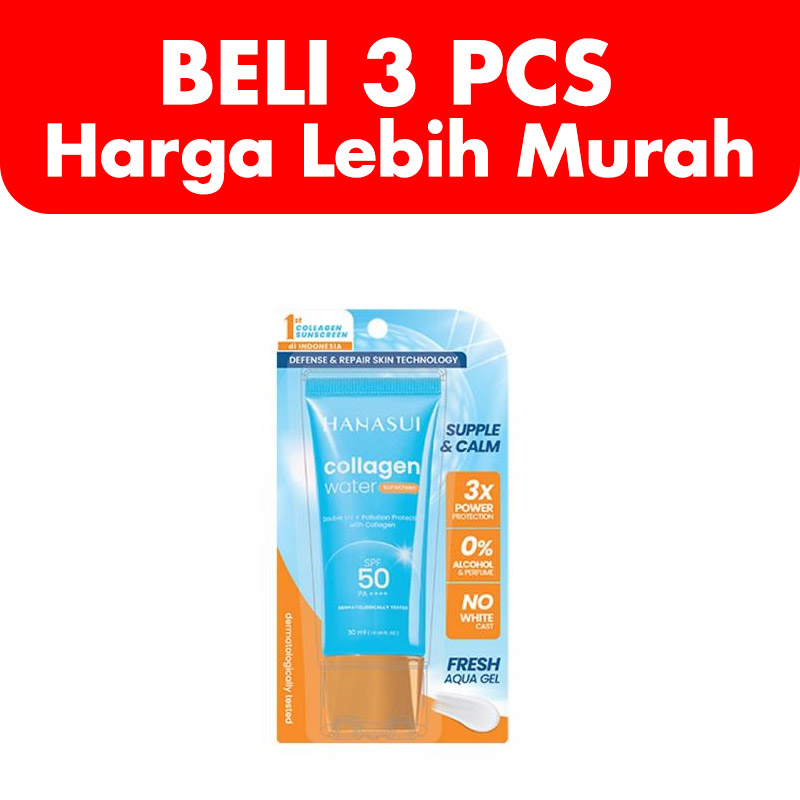 Hanasui Collagen Water Sunscreen SPF 50 PA++++ 30ml (Beli 3 Lebih Murah) | Gogobli