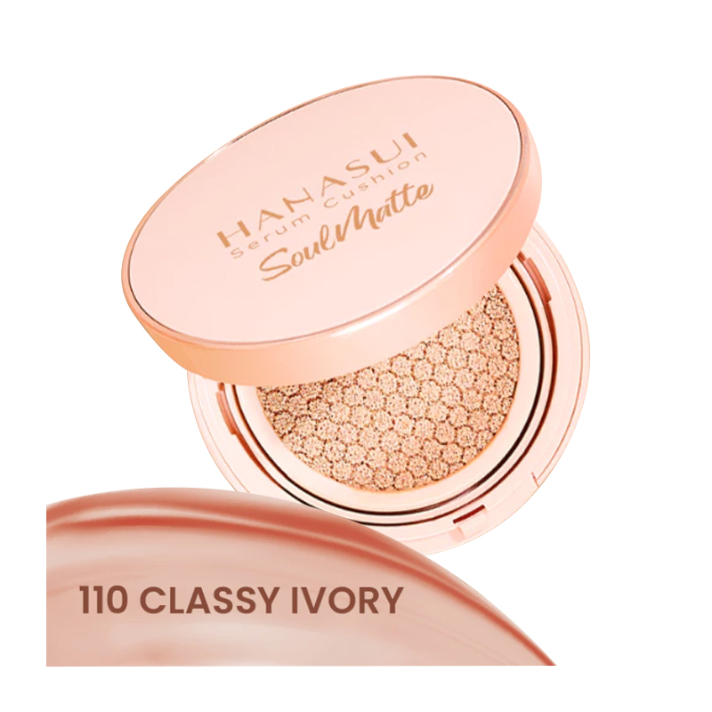Hanasui Serum Cushion SoulMatte 110 Classy Ivory 15gr | Gogobli