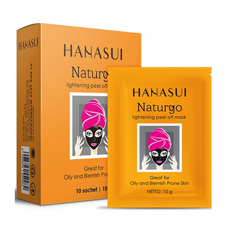 Hanasui Naturgo Black Peel Off Mask 10gr (1 Box Isi 10 Sachet) | Gogobli