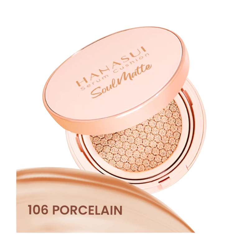 Hanasui Serum Cushion SoulMatte 106 Porcelain 15gr | Gogobli