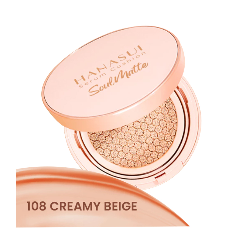 Hanasui Serum Cushion SoulMatte 108 Creamy Beige 15gr | Gogobli