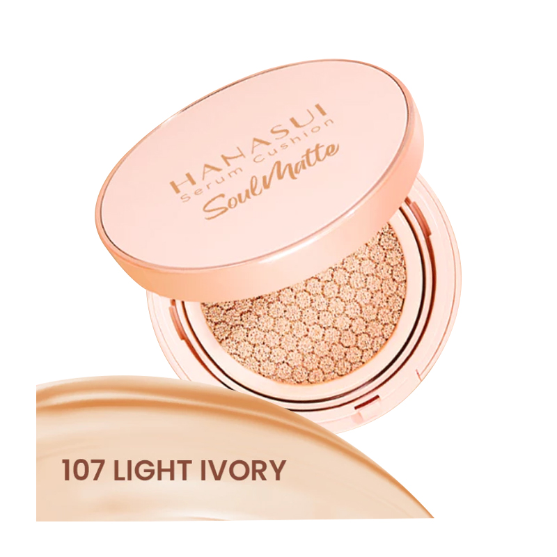 Hanasui Serum Cushion SoulMatte 107 Light Ivory 15gr | Gogobli