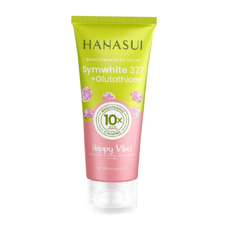 Hanasui Brightening Body Serum Symwhite 377 + Glutathione Happy Vibes 180ml | Gogobli