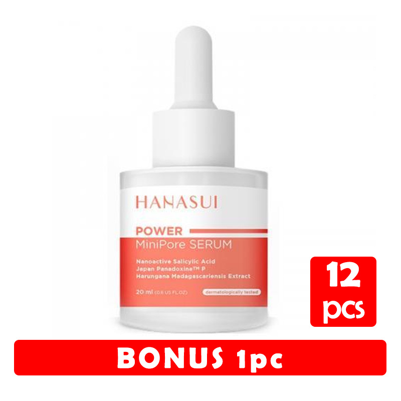 Hanasui Power MiniPore Serum 20ml (PAKET ISI 12pcs BONUS 1pc) | Gogobli