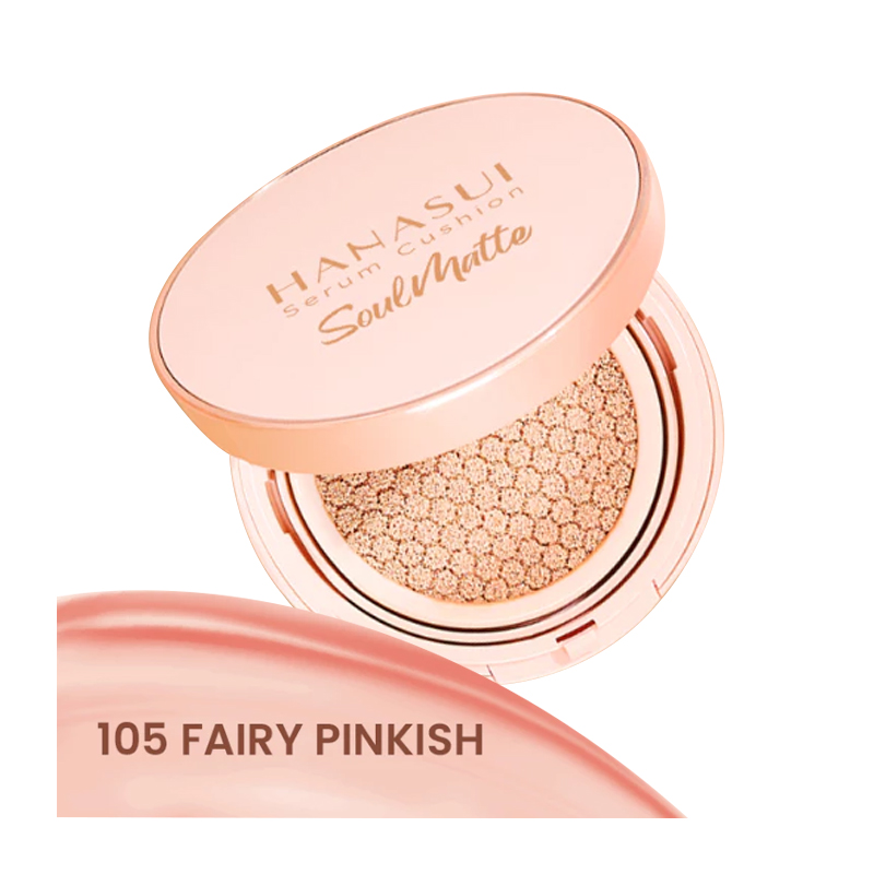 Hanasui Serum Cushion SoulMatte 105 Fairy Pinkish 15gr | Gogobli