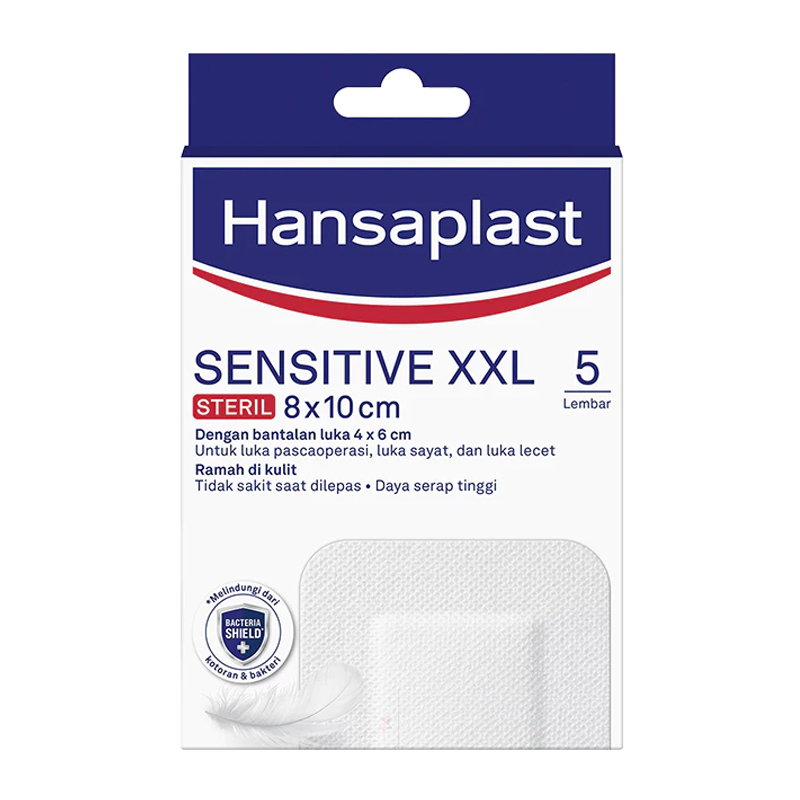 Hansaplast Plester Sensitive Steril XL (8x10cm) 5pcs | Gogobli